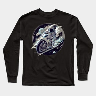 Astronaut Riding Motorcycle Long Sleeve T-Shirt